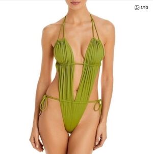 CULT GAIA NWT Katrice One Piece Swimsuit in Palm Green; Size M